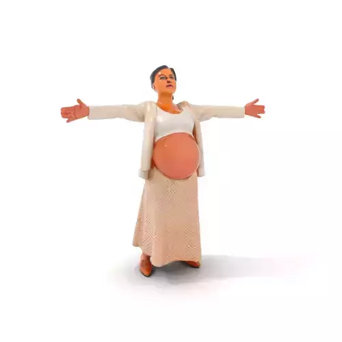 Elegant Maternity Woman model pack Low-poly 3D model