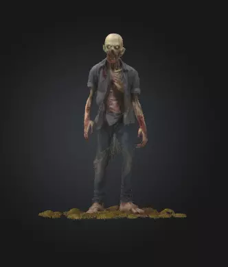 Zombie 3D Model Realistic Horror Sculpture Free 3D print model_1