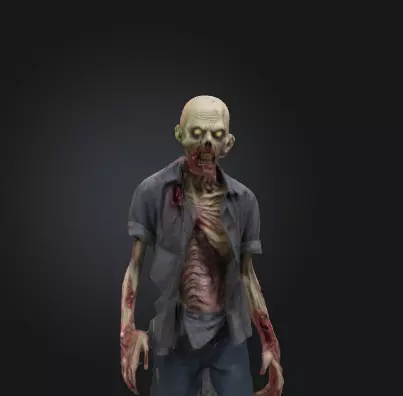 Zombie 3D Model Realistic Horror Sculpture Free 3D print model_3