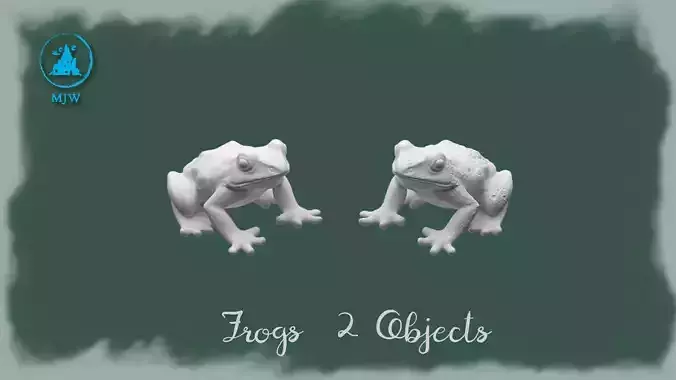 Frog Miniatures  2 STL Models for 3D Printing