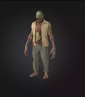 Zombie 3D Model Realistic Horror Sculpture