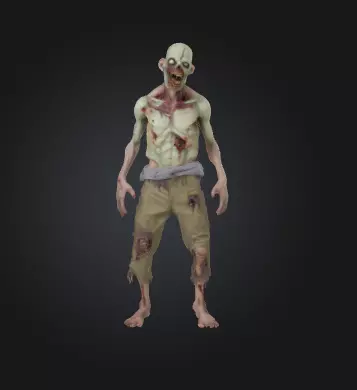 Zombie 3D Model Realistic Horror Sculpture Free 3D print model_1