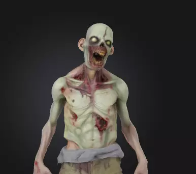 Zombie 3D Model Realistic Horror Sculpture Free 3D print model_3