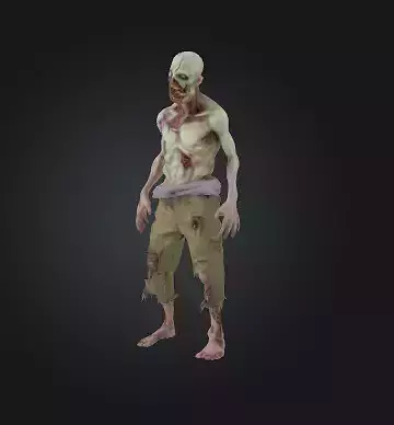 Zombie 3D Model Realistic Horror Sculpture