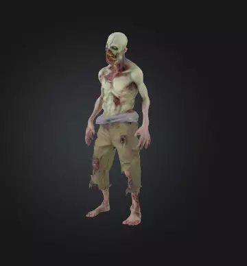 Zombie 3D Model Realistic Horror Sculpture Free 3D print model_0