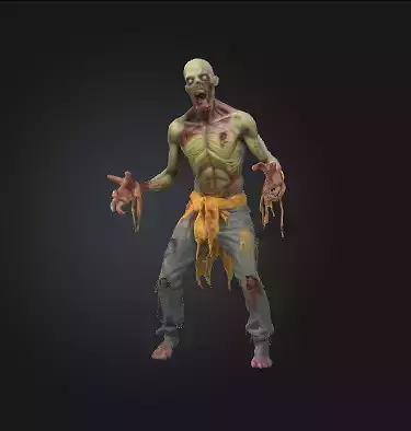 Zombie 3D Model Realistic Horror Sculpture