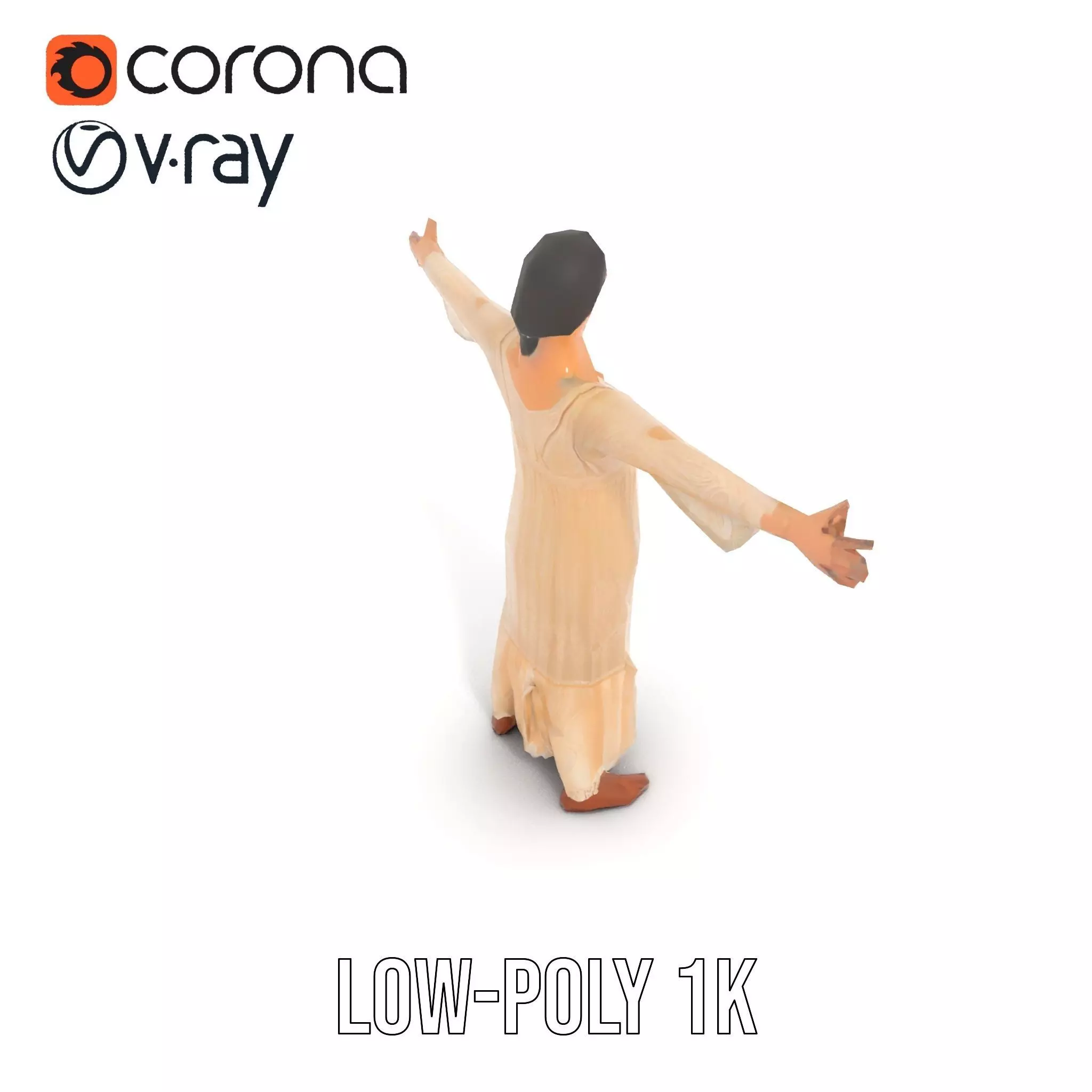 Elegant Lace Gown model pack Low-poly 3D model_12