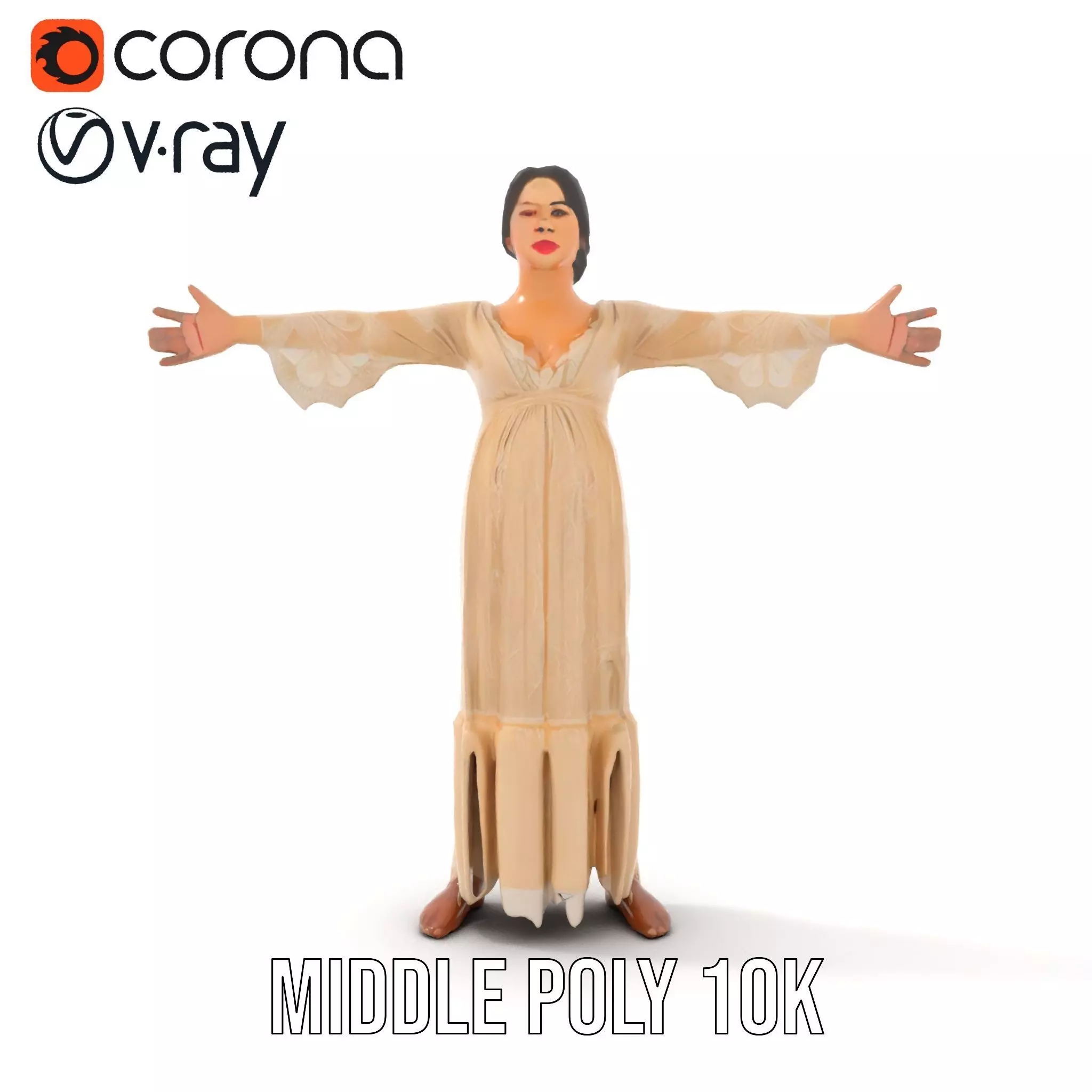 Elegant Lace Gown model pack Low-poly 3D model_25