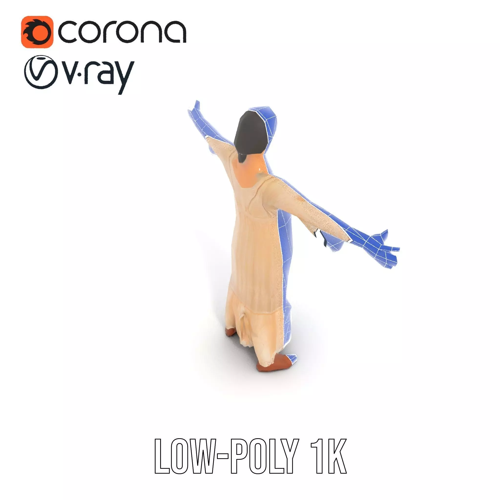 Elegant Lace Gown model pack Low-poly 3D model_23