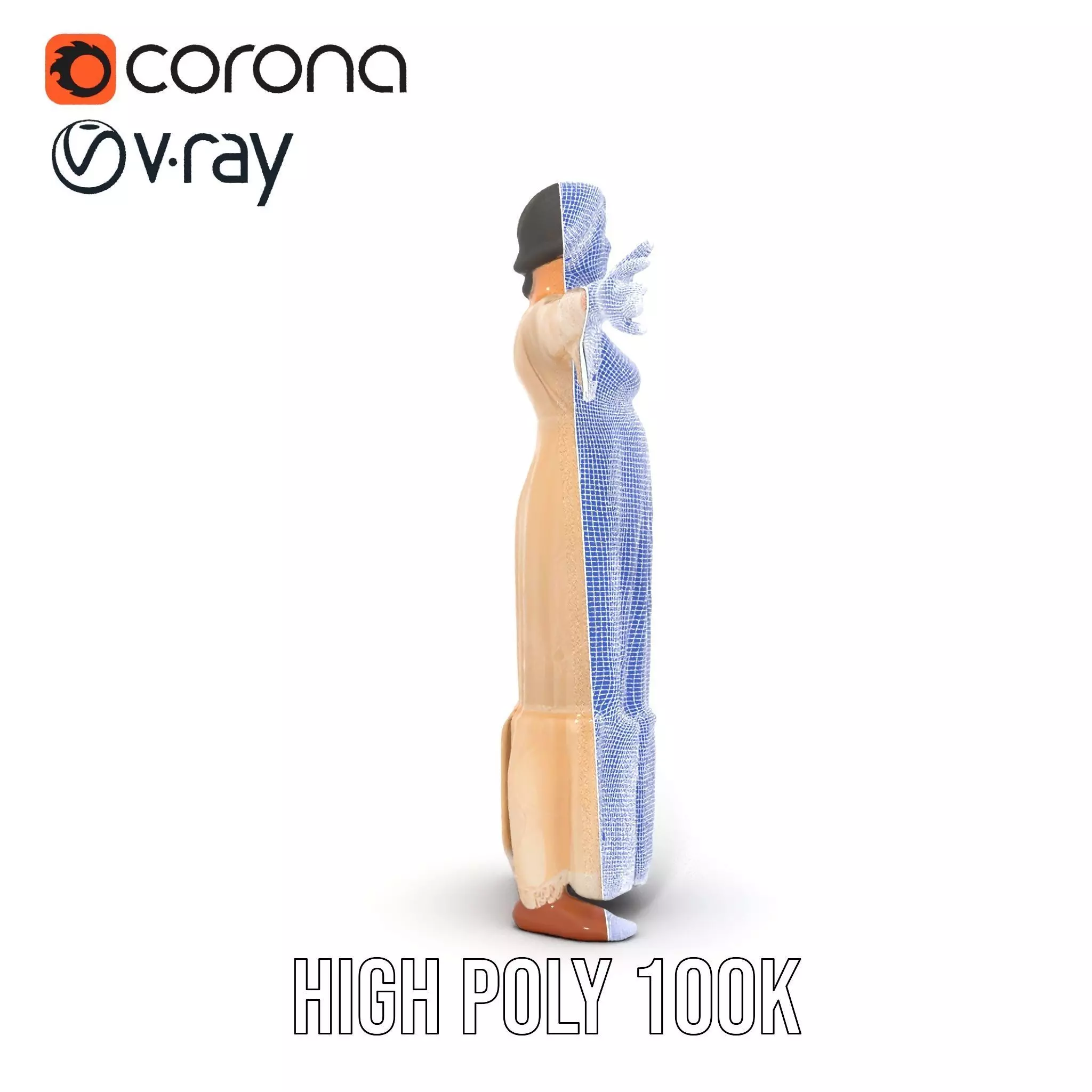 Elegant Lace Gown model pack Low-poly 3D model_35