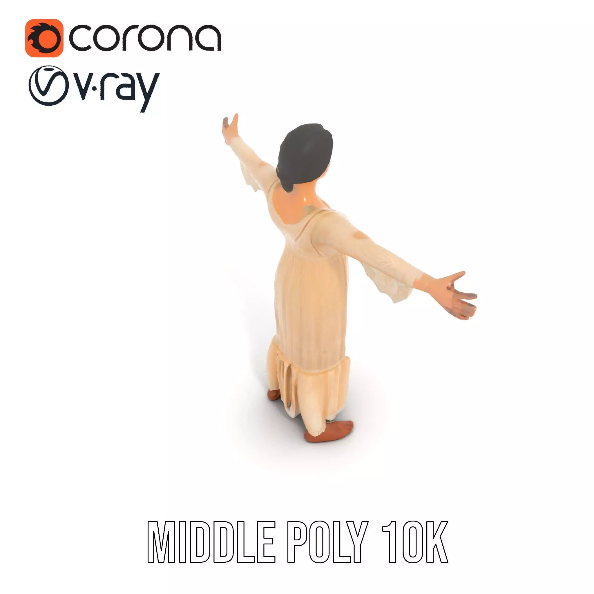 Elegant Lace Gown model pack Low-poly 3D model_6