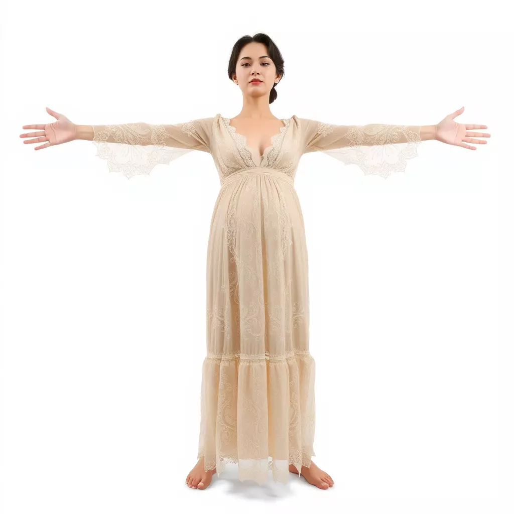 Elegant Lace Gown model pack Low-poly 3D model_3