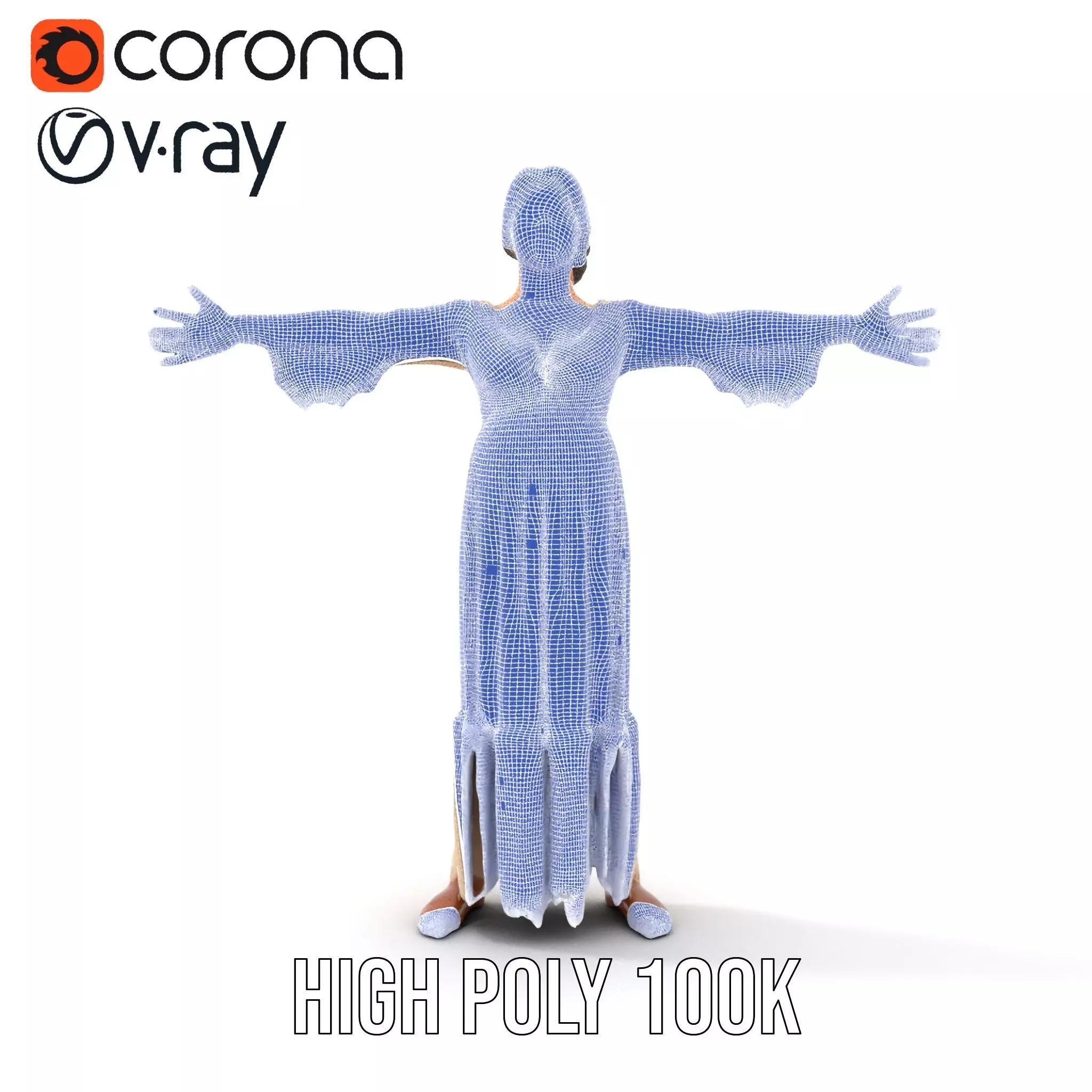 Elegant Lace Gown model pack Low-poly 3D model_24