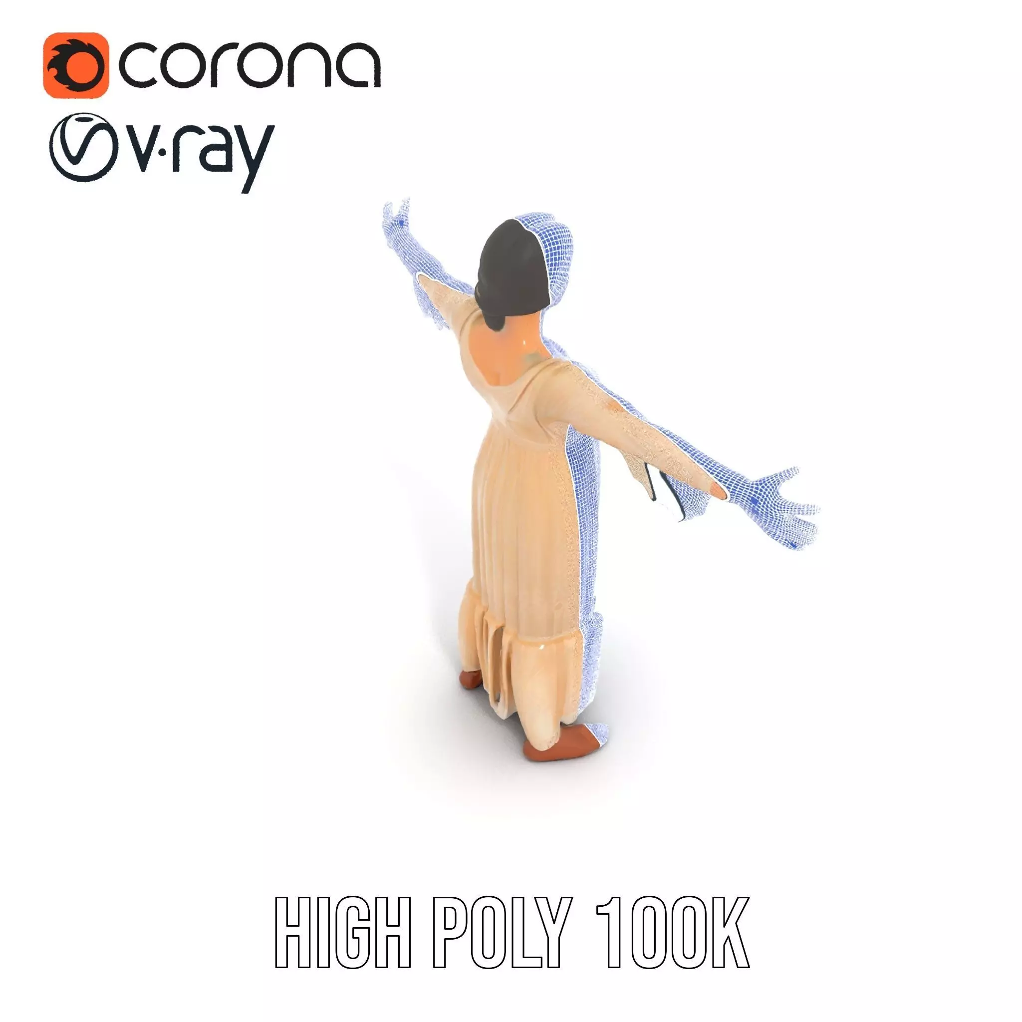 Elegant Lace Gown model pack Low-poly 3D model_32