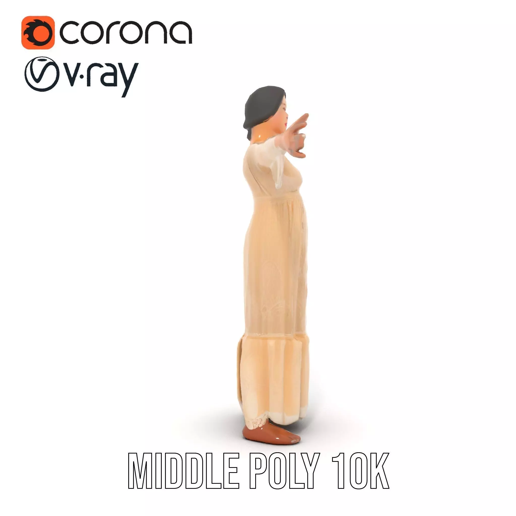 Elegant Lace Gown model pack Low-poly 3D model_11