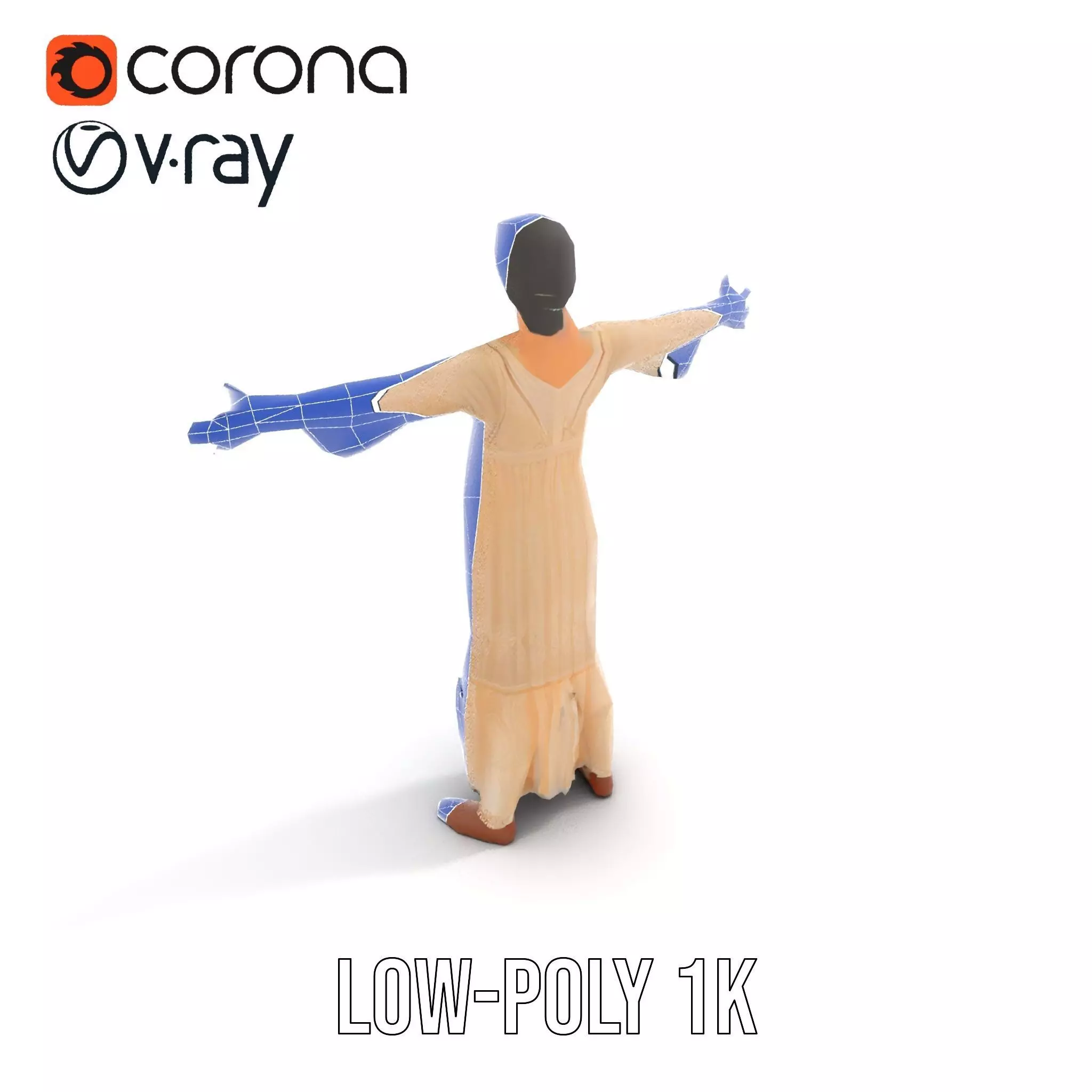 Elegant Lace Gown model pack Low-poly 3D model_28