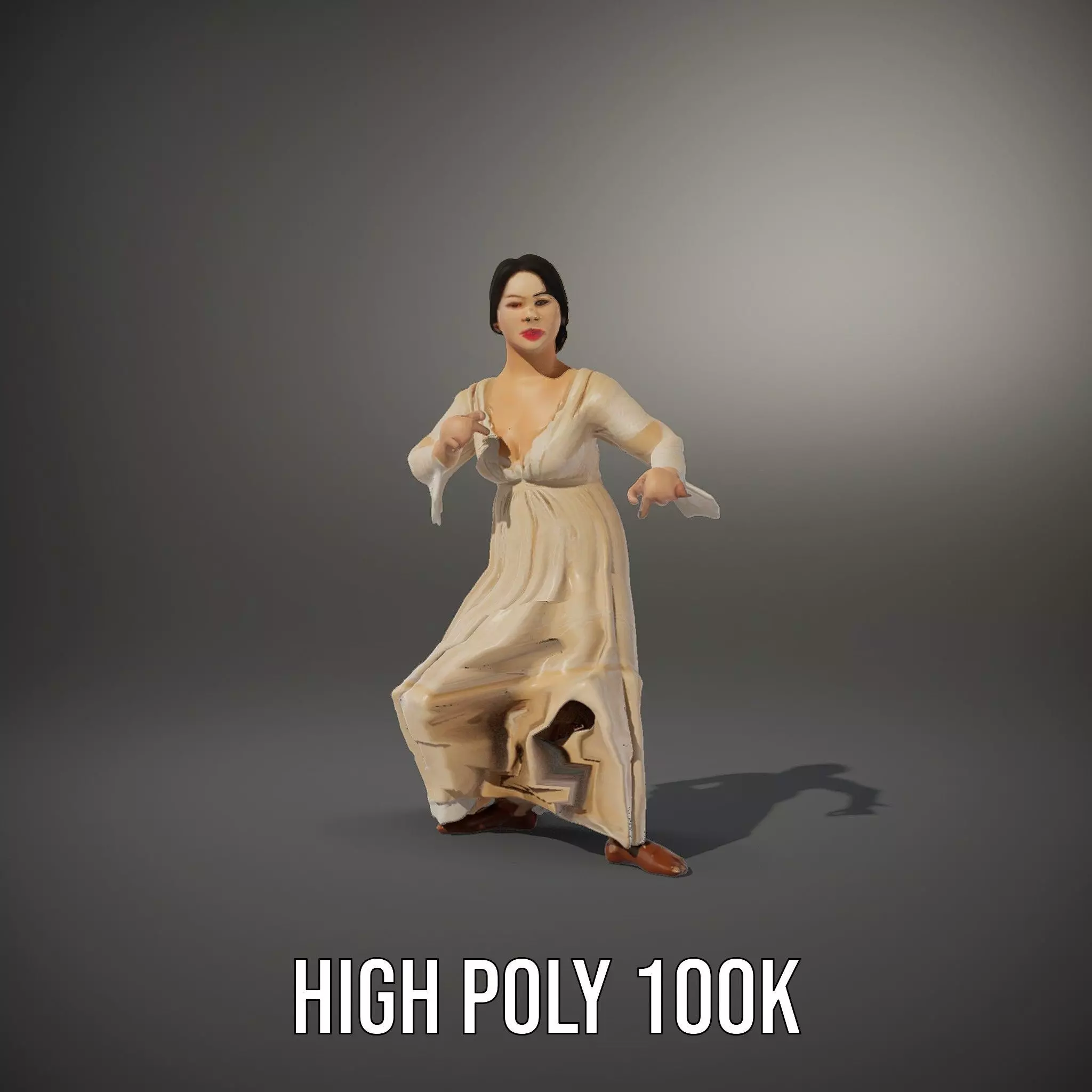 Elegant Lace Gown model pack Low-poly 3D model_10