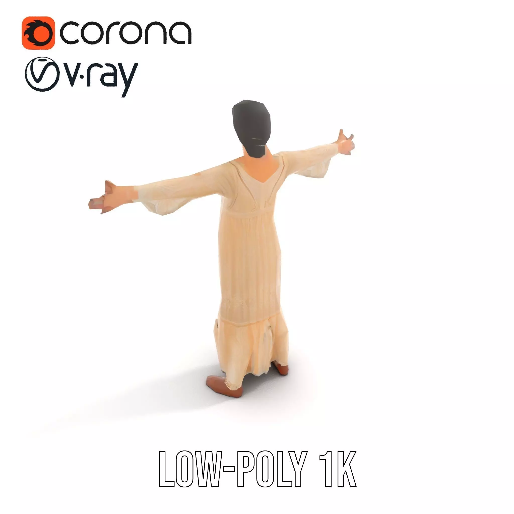 Elegant Lace Gown model pack Low-poly 3D model_8