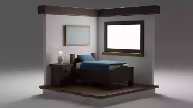 Stylized Isometric Bedroom