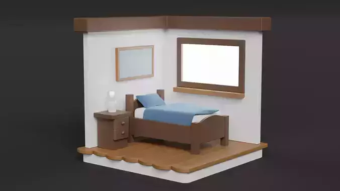 Stylized Isometric Bedroom
