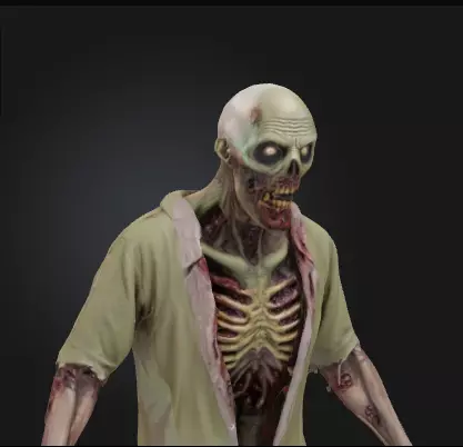 Zombie 3D Model Realistic Horror Sculpture Free 3D print model_3
