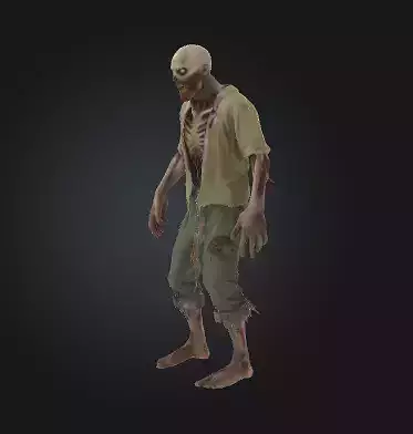 Zombie 3D Model Realistic Horror Sculpture