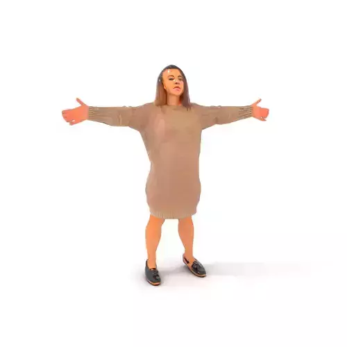 Cozy Beige Sweater Dress model pack Low-poly 3D model