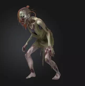 Zombie Woman 3D Model Realistic Horror Sculpture Free 3D print model_0
