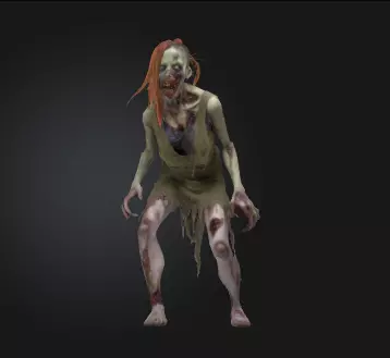 Zombie Woman 3D Model Realistic Horror Sculpture Free 3D print model_1