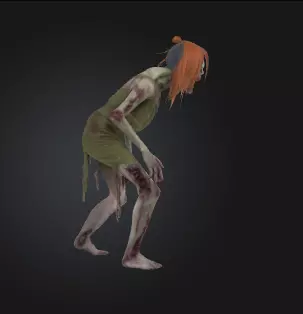 Zombie Woman 3D Model Realistic Horror Sculpture Free 3D print model_2