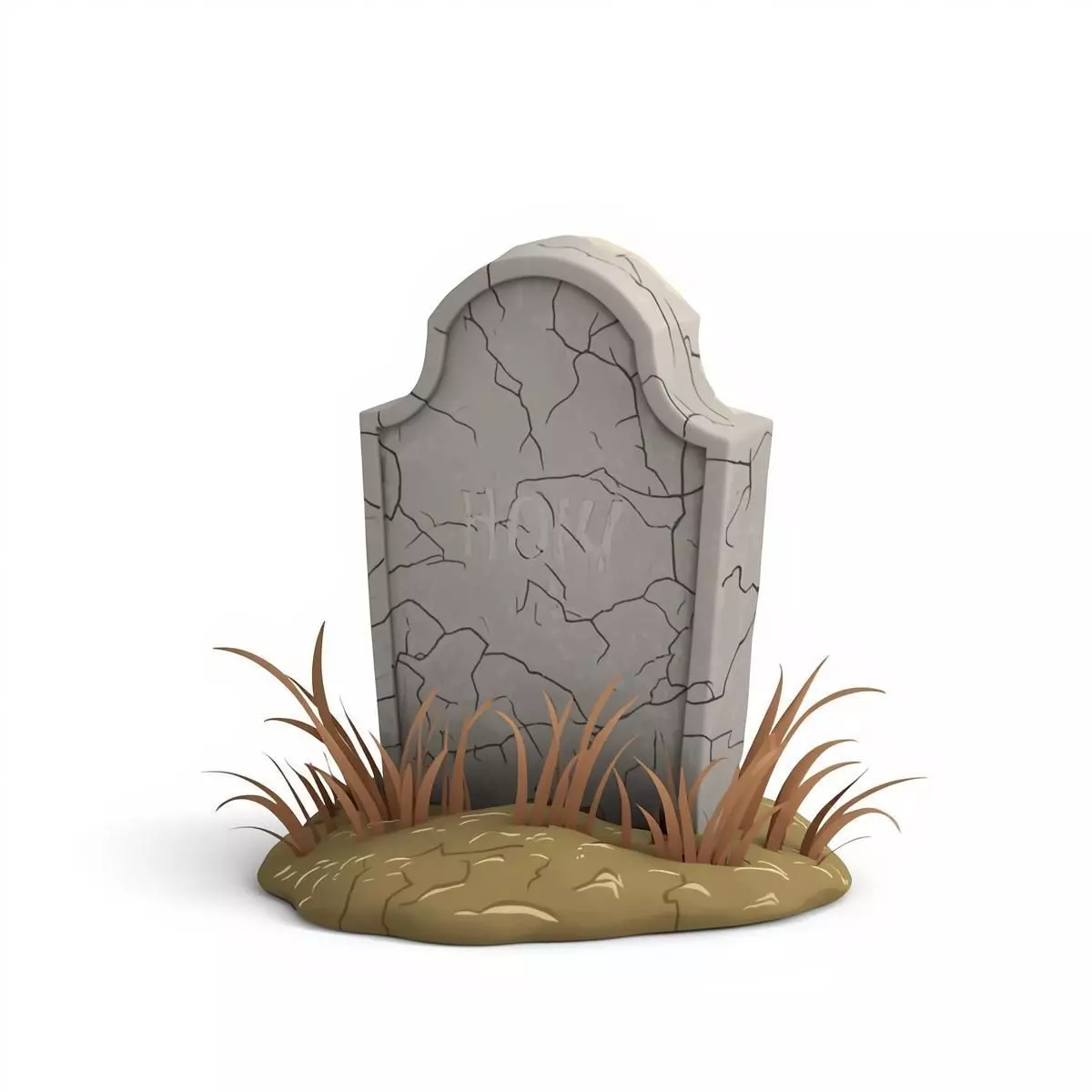  Title Cartoon Single Tombstone 3D Model Low-poly 3D model_0