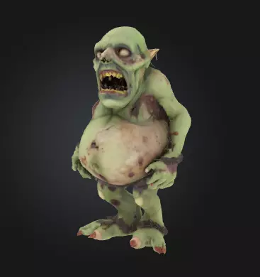 Zombie Dwarf 3D Model Realistic Horror Sculpture Free 3D print model_0