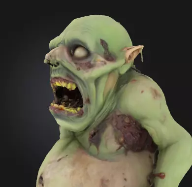 Zombie Dwarf 3D Model Realistic Horror Sculpture Free 3D print model_3