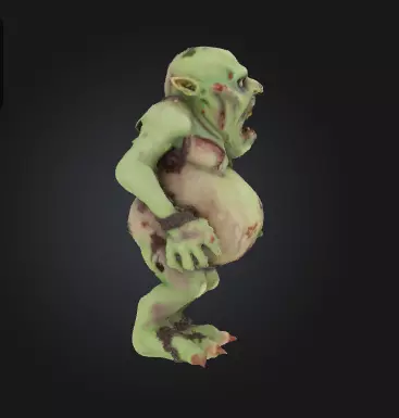 Zombie Dwarf 3D Model Realistic Horror Sculpture Free 3D print model_2