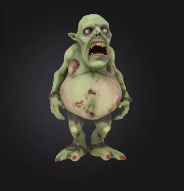 Zombie Dwarf 3D Model Realistic Horror Sculpture Free 3D print model_1