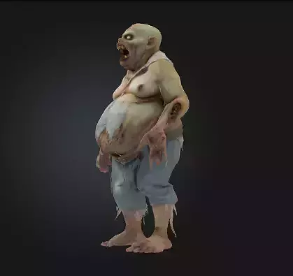 Undead Zombie 3D Model Realistic Horror Figure