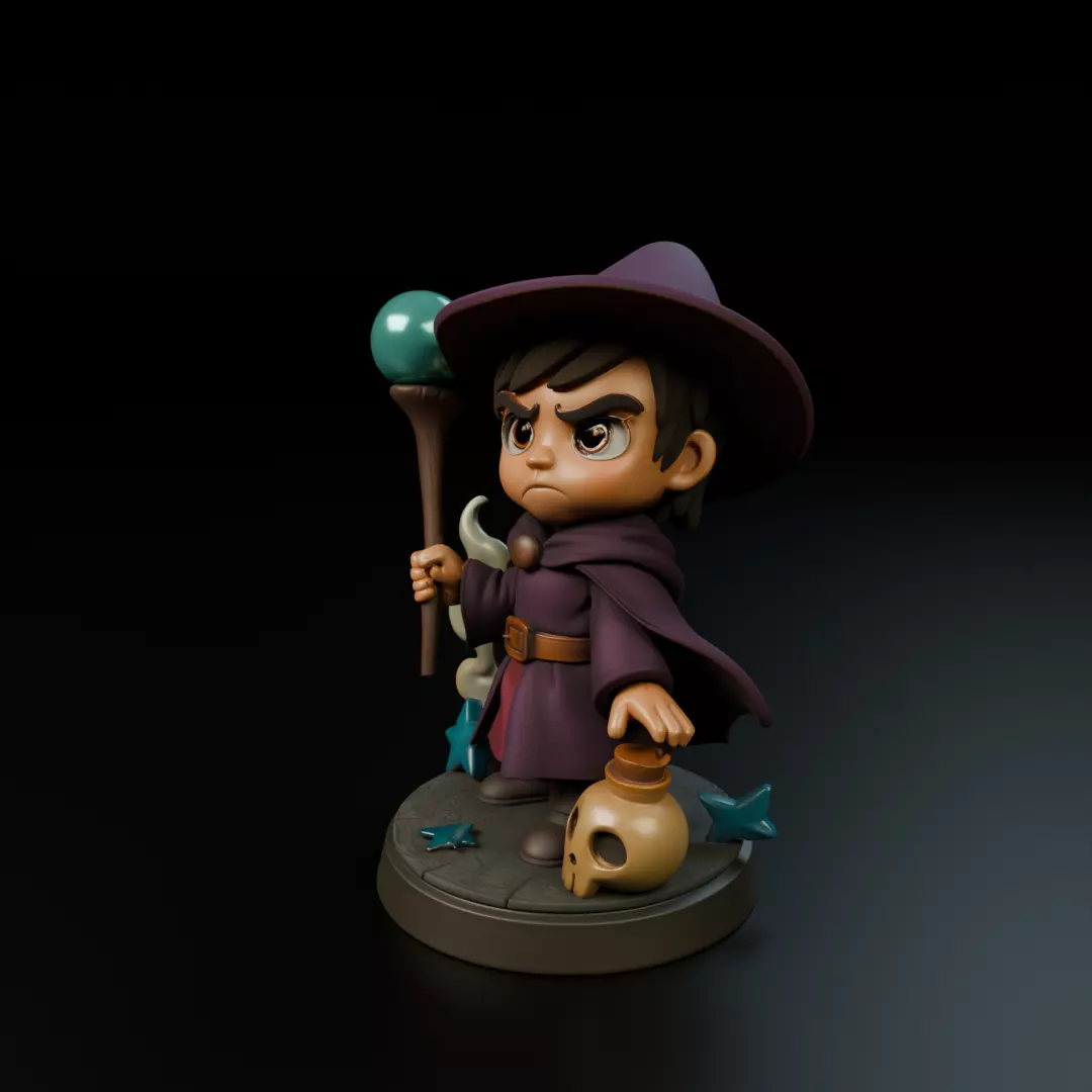 wizard chibi 3D print model_9