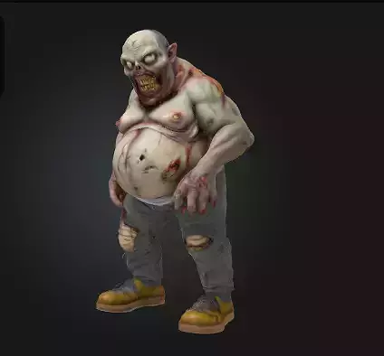 Undead Zombie 3D Model Realistic Horror Figure