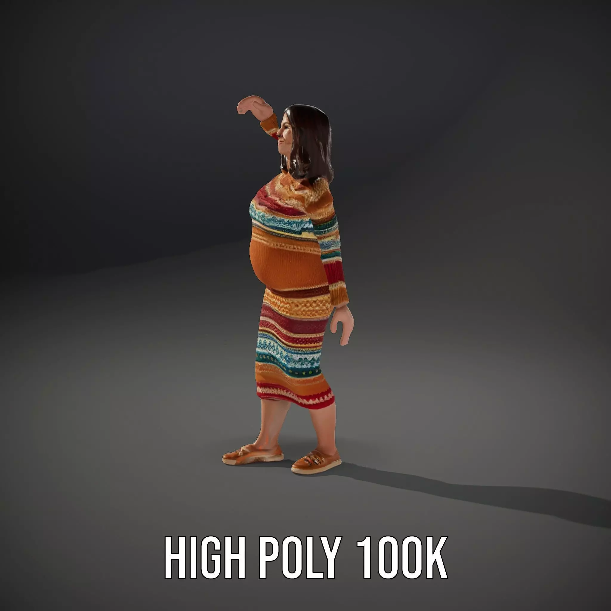 Cozy Knit Dress model pack Low-poly 3D model_9