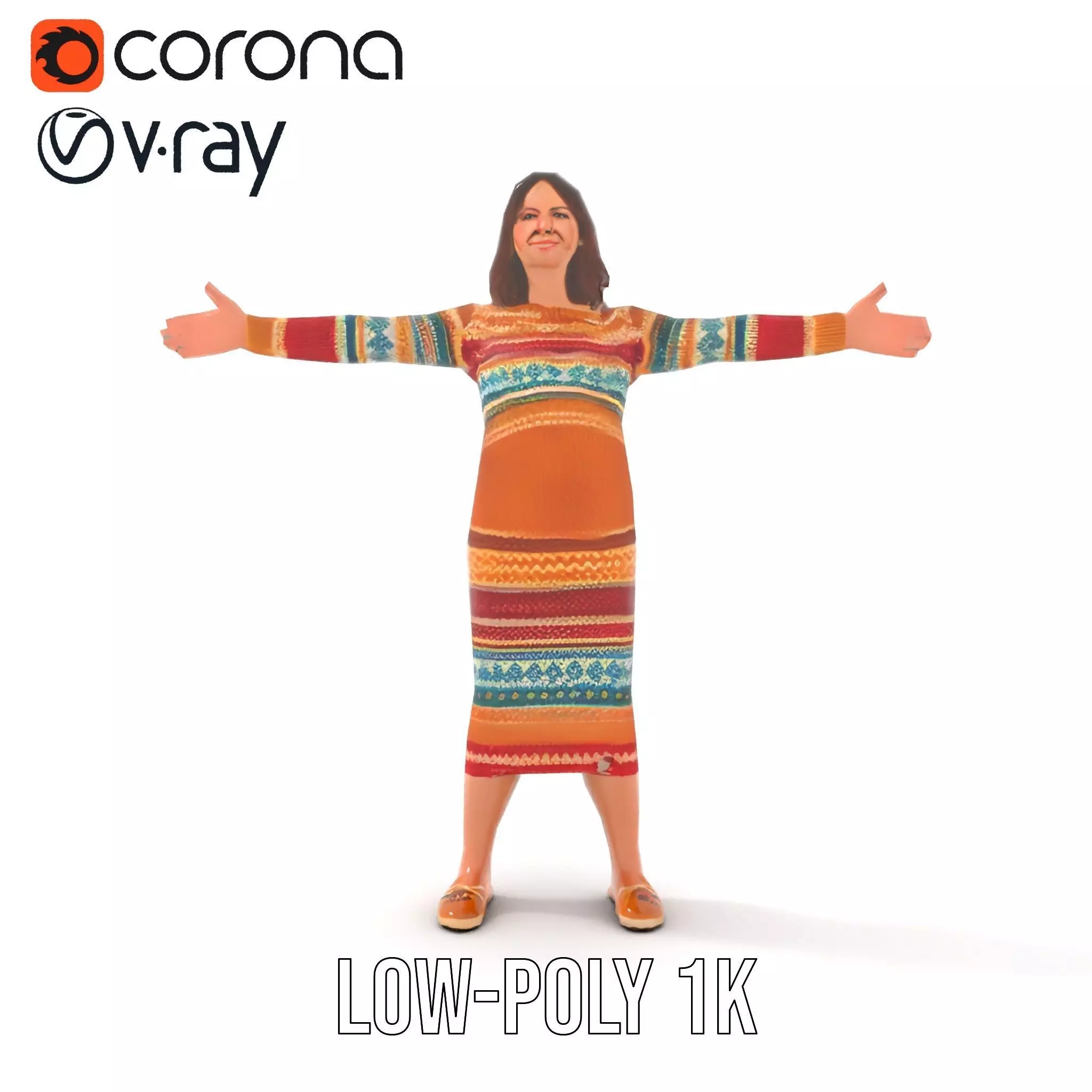 Cozy Knit Dress model pack Low-poly 3D model_15