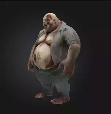 Undead Zombie 3D Model Realistic Horror Figure