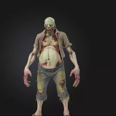 Undead Zombie 3D Model Realistic Horror Figure Free 3D print model_1