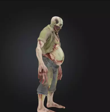 Undead Zombie 3D Model Realistic Horror Figure Free 3D print model_2
