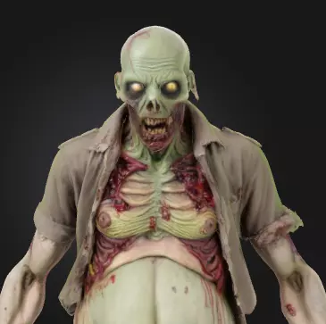 Undead Zombie 3D Model Realistic Horror Figure Free 3D print model_3