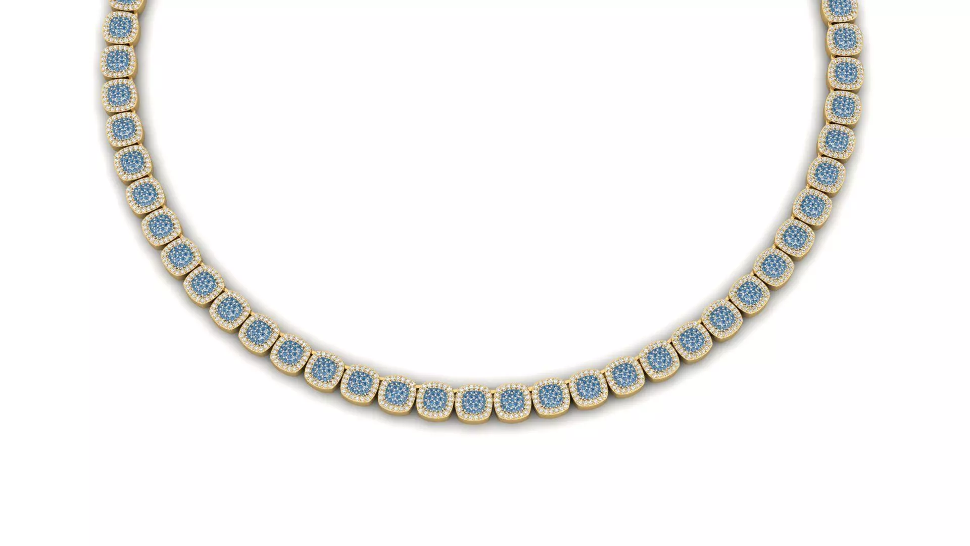 Square Diamond Necklace 3D print model_2