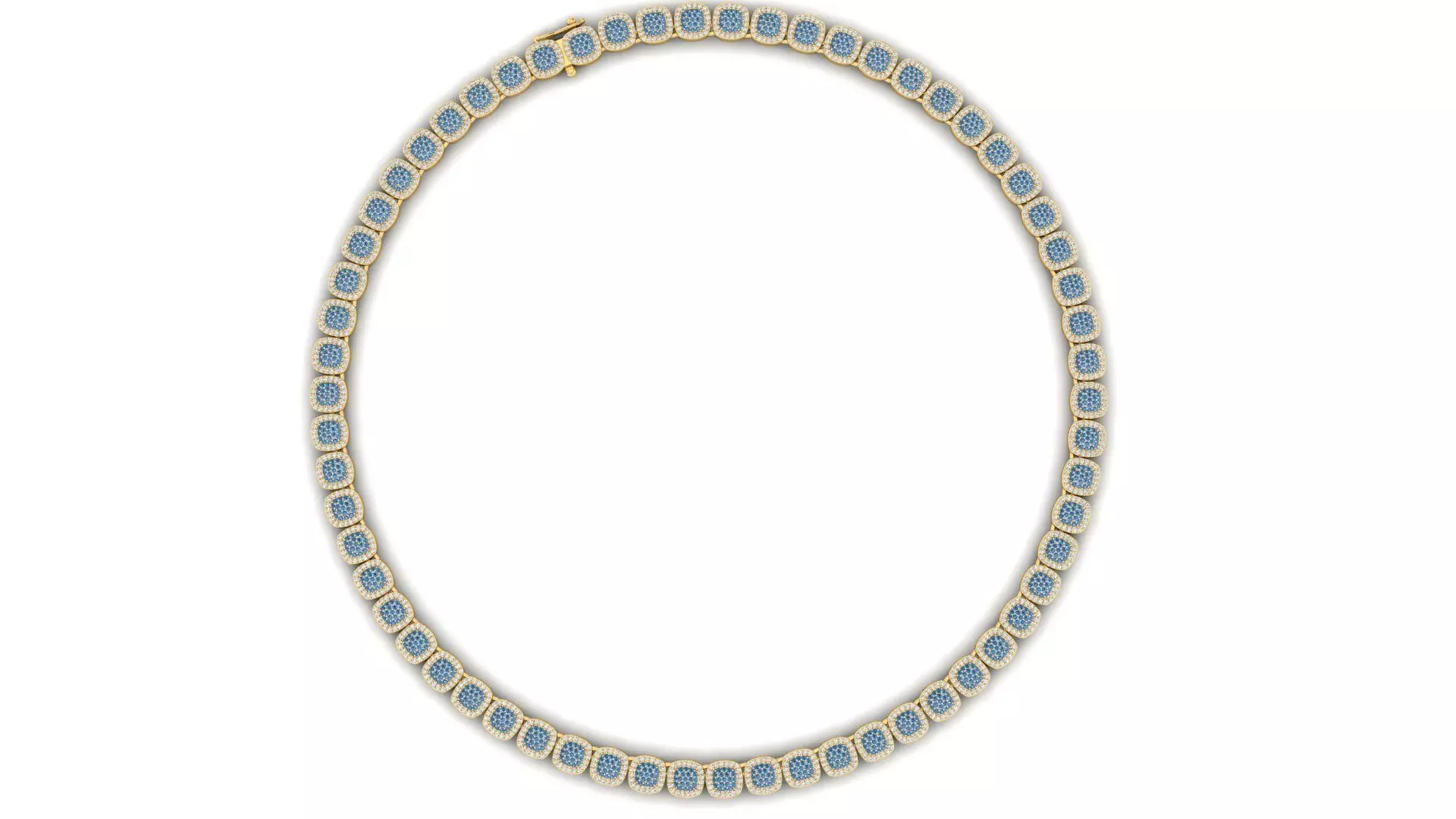 Square Diamond Necklace 3D print model_1