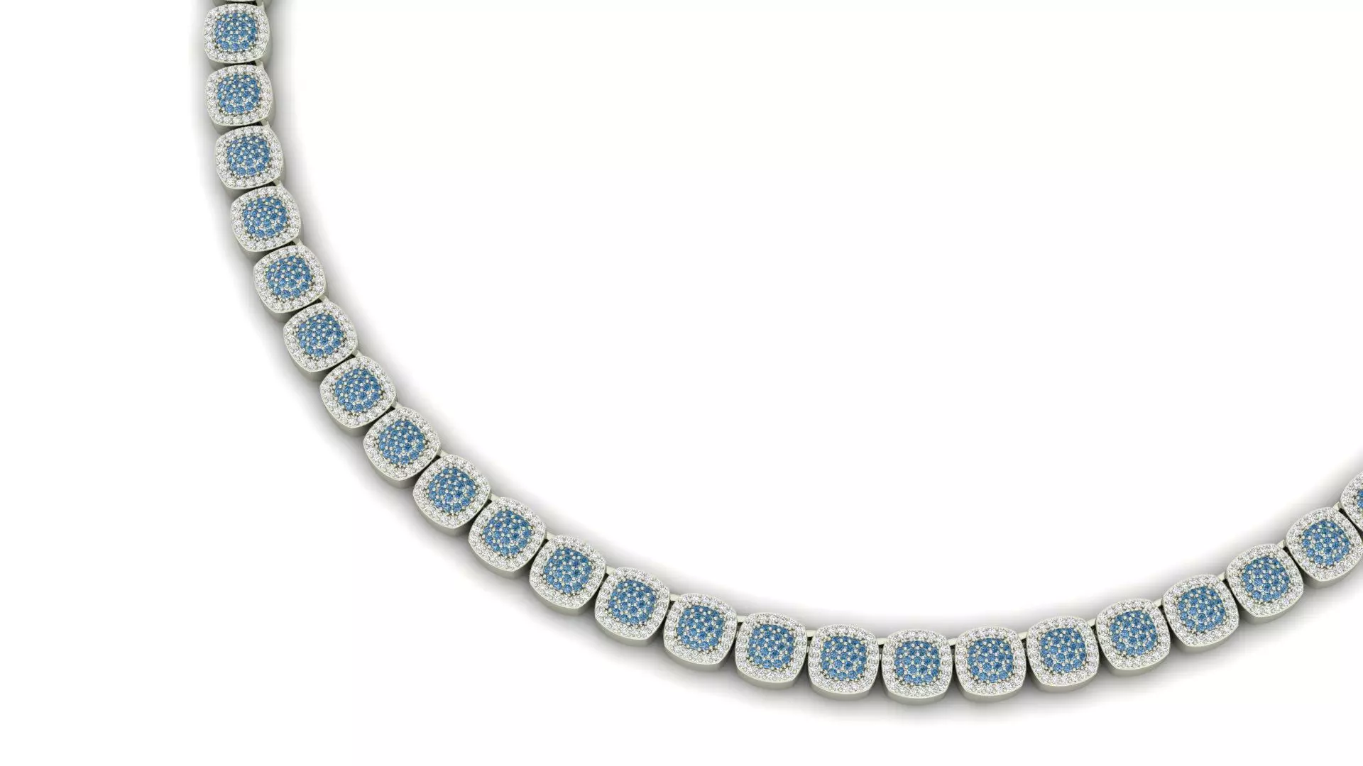 Square Diamond Necklace 3D print model_3