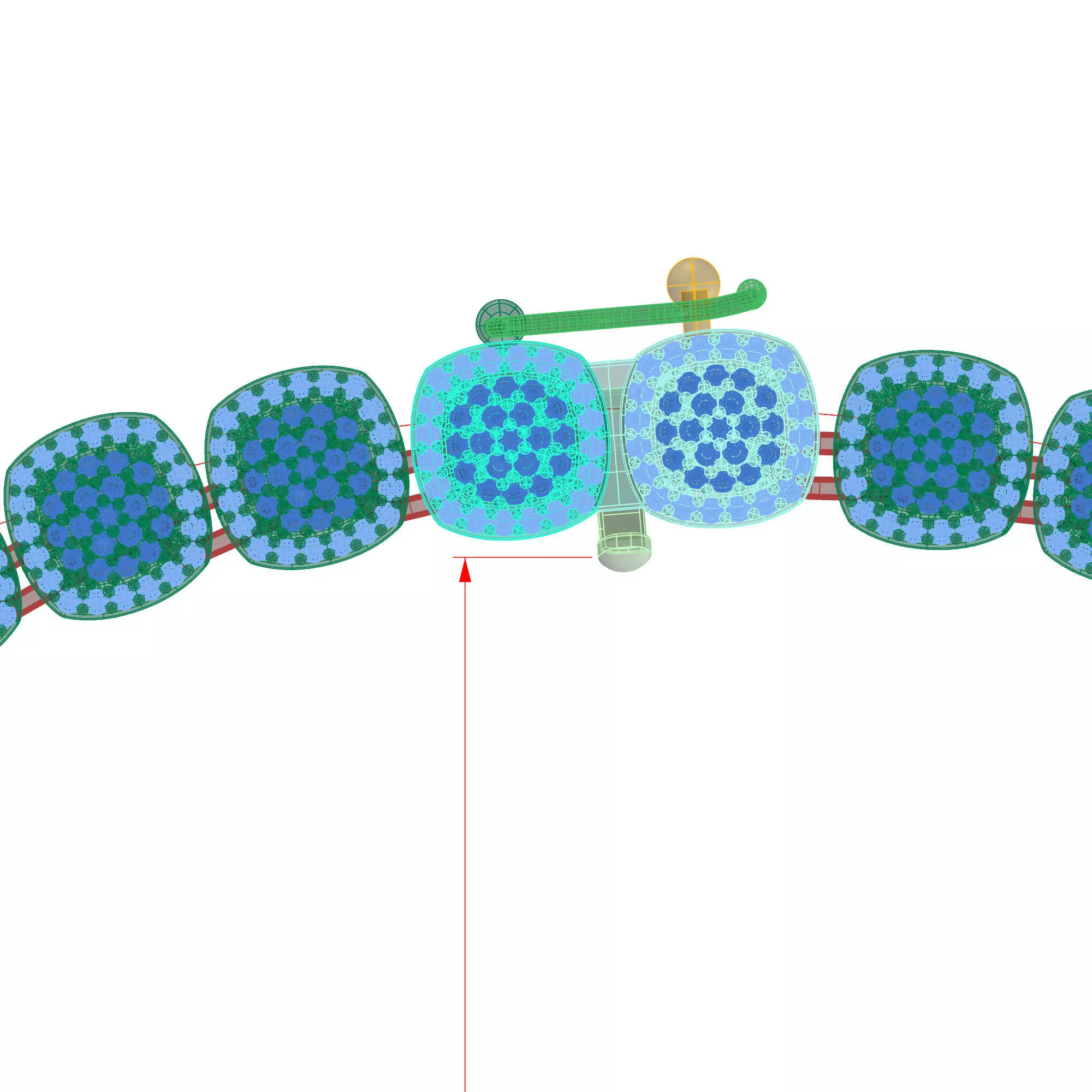 Square Diamond Necklace 3D print model_8