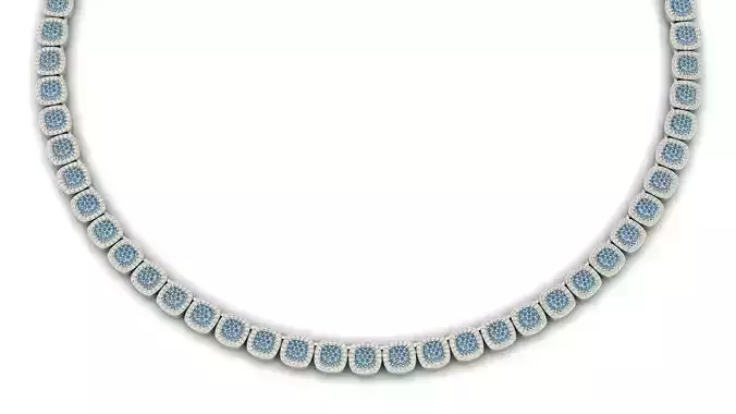 Square Diamond Necklace