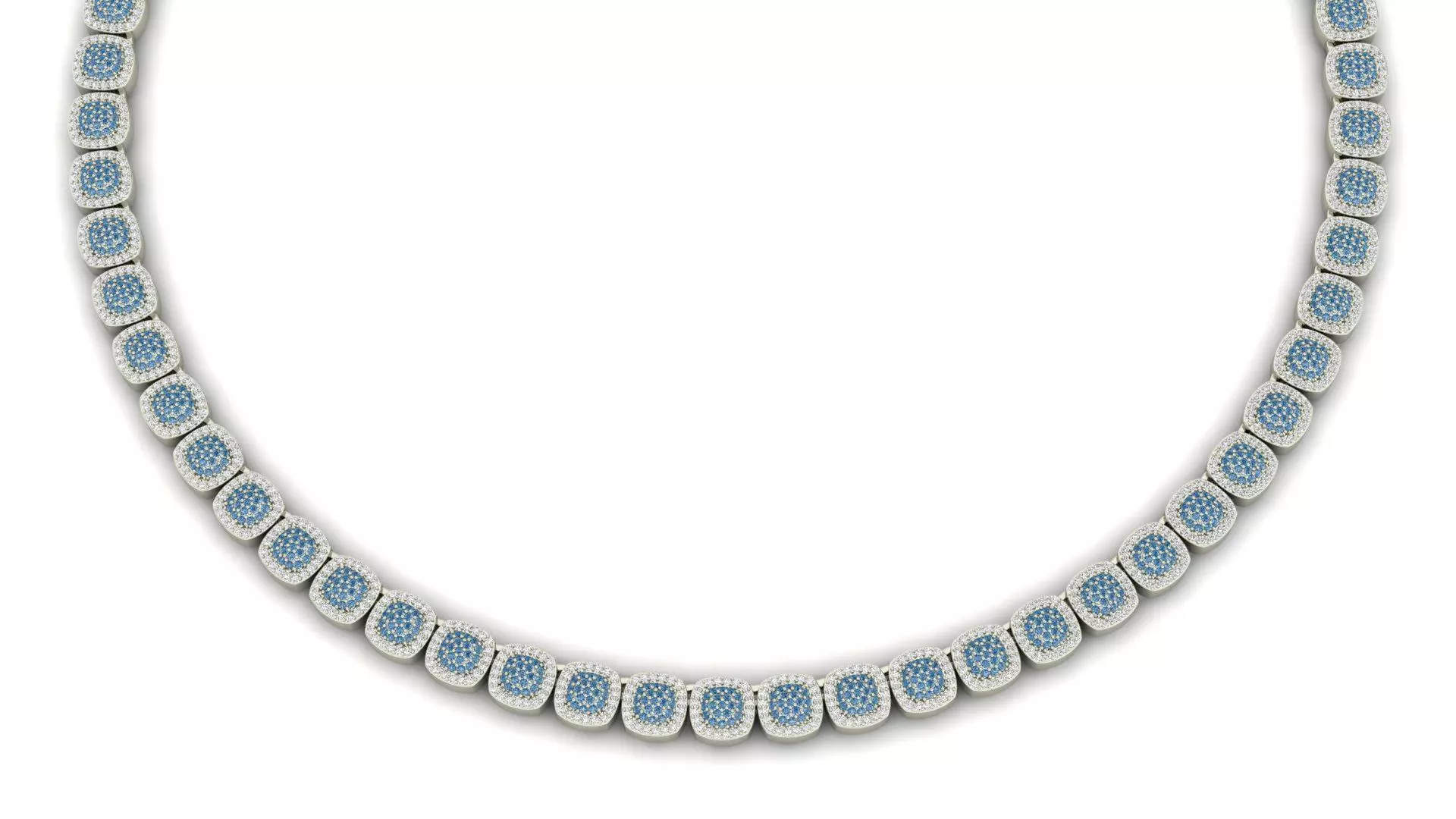 Square Diamond Necklace 3D print model_0